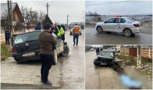 Tragedie pe un drum din Iași. O șoferiță a murit pe loc, după ce a lovit cu mașina un cap de pod, un stâlp, iar apoi s-a răsturnat