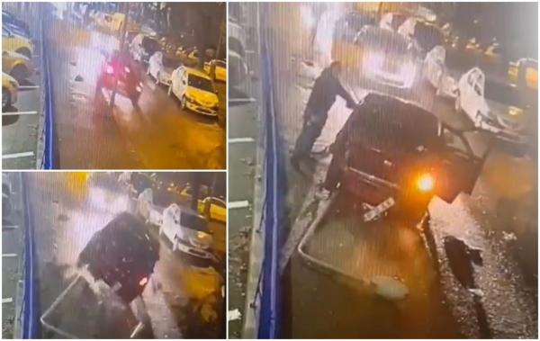 Patru hoți de catalizatoare s-au înfipt cu mașina în stâlp, în timp ce fugeau de polițiști pe străzile din București