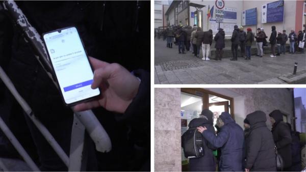 Clujenii au stat 7 ore la coadă pentru un loc de parcare: "Online nu merge. Domnul primar să facă asta vara, nu acum când îngheaţă lumea de frig"