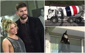 Shakira, hotărâtă să ridice un zid între casa ei şi a părinţilor lui Pique. O betonieră şi mai mulţi muncitori, filmaţi în faţa casei