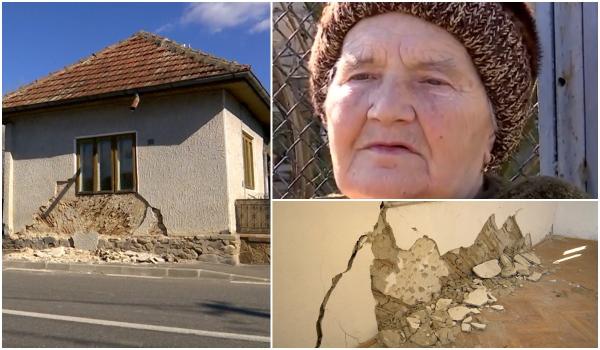 O femeie din Arcani, obligată să-și demoleze casa avariată de șirul cutremurelor din Gorj: "E distrusă, nu se mai poate sta"