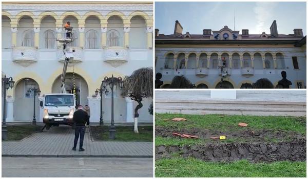 Un muncitor a căzut în gol aproape 10 metri de pe acoperișul Primăriei Hunedoara. Bărbatul este în stare critică