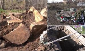 "Nu era să stau cu morții nebăgaţi!'' Cum se apără administratorii cimitirului din Alba Iulia, după ce sarcofagul roman de 1.700 de ani a fost distrus cu excavatorul