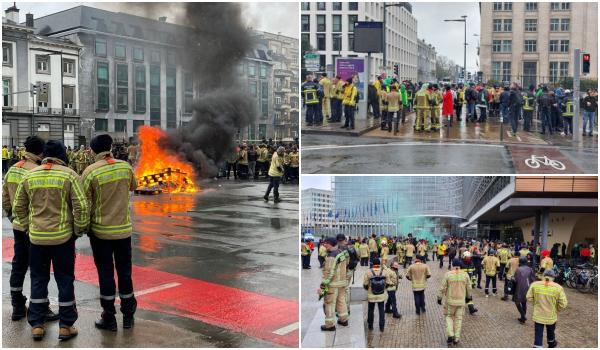 Grevele din Franţa cuprind Europa. Pompierii au luat cu asalt sediul Comisiei Europene şi s-au bătut cu forţele de ordine