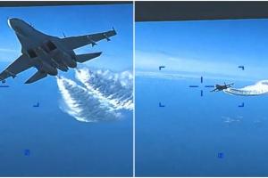 Imagini desecretizate, publicate de armata SUA. Momentul în care avionul rusesc loveşte drona Reaper deasupra Mării Negre