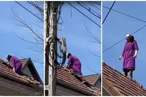 Scene ireale în Cluj. Un cetăţean american şi-a sechestrat soţia şi a ameninţat că o ucide: s-a urcat pe acoperişul casei, înarmat cu o lingură
