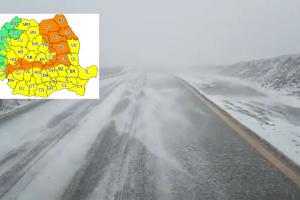 Noi avertizări cod galben și portocaliu de frig și ninsori în aproape toată țara, inclusiv București. ANM a prelungit și extins alertele de vreme severă