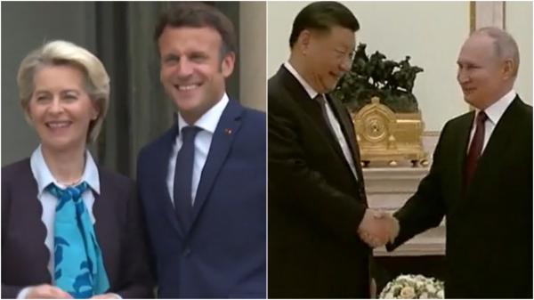 Ursula von der Leyen şi Macron, vizită de 3 zile în China. Liderii europeni vor să-l convingă pe Xi Jinping să oprească războiul din Ucraina