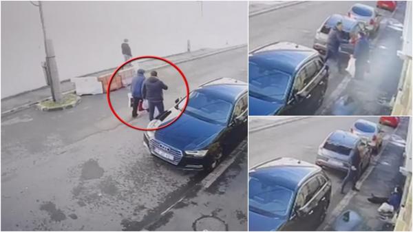 Poliţist din Arad, filmat cum o bate crunt pe fosta soacră a iubitei. De 2 luni nu a păţit nimic, iar acum vrea brusc la pensie