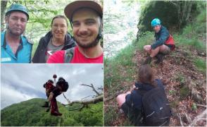 Acţiune dificilă de salvare în Argeş. Doi turişti olandezi, blocaţi pe un versant abrupt în Valea lui Stan, salvați după aproape 24 de ore