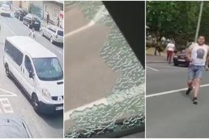 Noi imagini de la atacul cu bâte asupra unui microbuz plin de călători, în Maramureș. Scenele de groază au fost filmate de camerele de supraveghere