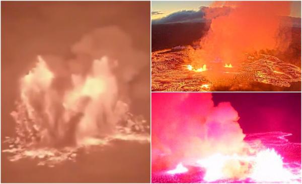 Imagini spectaculoase de pe Insula Mare din Hawaii. Momentul în care vulcanul Kilauea erupe din nou, la nici două luni