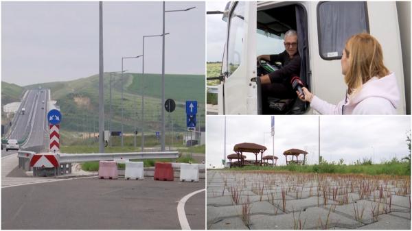 Spaţiile de servicii de pe drumul expres Craiova - Piteşti, cu lacătul pe ele, la un an de la inaugurare. Şoferii, dezamăgiţi: "Stăm pe marginea drumului"