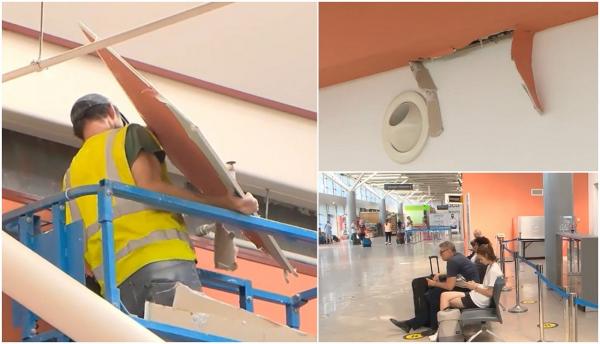 O bucată din tavan s-a prăbușit în Aeroportul din Sibiu, în timp ce pasagerii așteptau la poarta de îmbarcare