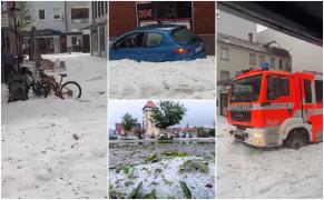 Furtuna Antoni a lovit cu furie Germania. Un strat de grindină de peste 30 de centimentri a acoperit străzile din Reutlingen