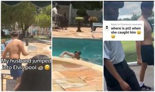 Un englez s-a aruncat încălţat în piscina lui Elvis Presley. Filmat de soţie, a ajuns viral pe TikTok