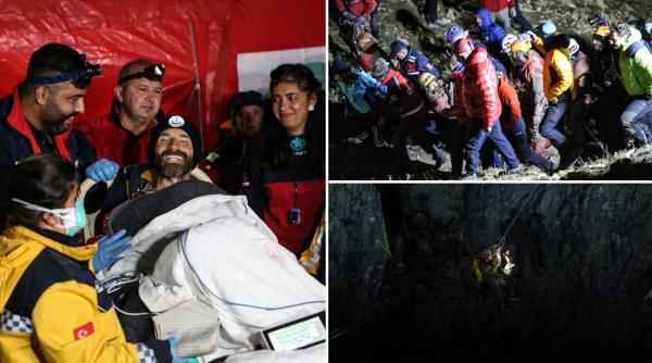 A fost salvat exploratorul american blocat la peste 1 kilometru sub pământ, într-o peșteră din Turcia