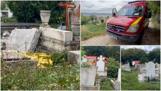 O femeie a murit strivită de o cruce, într-un cimitir din Cluj-Napoca. Medicii nu au reuşit să-i salveze viaţa: a fost scoasă fără suflare de sub piatra funerară