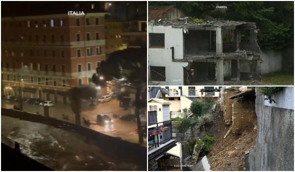 O tornadă care a durat 2 minute a devastat o întreagă localitate din Franţa. Ploile torenţiale au transformat străzile în râuri, la Roma