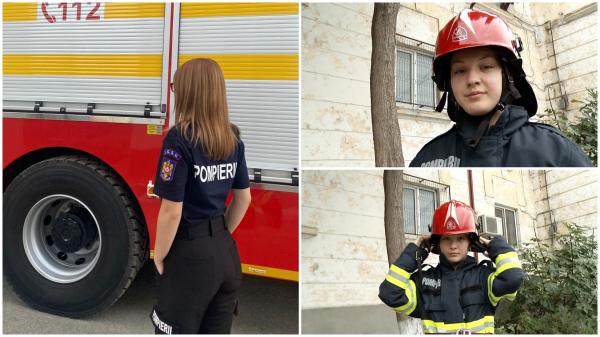 "Mie îmi place să ajut". La 17 ani, Patricia e voluntar ISU, luptă cu flăcările alături de pompieri și visează să devină medic