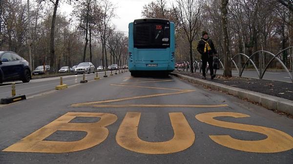 Surpriza şoferilor care au vrut să profite de noua bandă unică pentru autobuze. La capătul ei se aflau poliţiştii