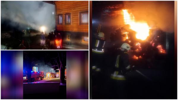 Incendiu într-o școală din Suceava. 5 echipaje de pompieri s-au chinuit o noapte întreagă să stingă focul izbucnit la o magazie de lemne