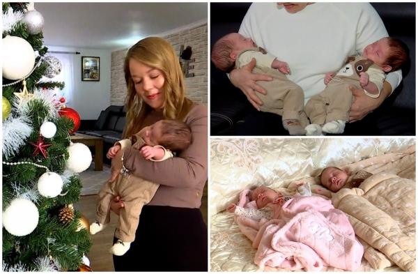Tripleţii abandonaţi la naştere şi îngrijiţi de două asistente maternale din Baia Mare au ajuns acasă: "Sunt nişte bebeluşi foarte cuminţi. Îi iubim mult"