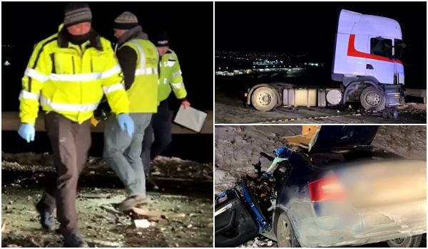 Tragedie la "Zidul Morţii", în Suceava. Grăbit să ajungă acasă, un şofer a murit după ce s-a izbit într-un TIR. Bucăţi din caroserie, împrăştiate pe asfalt