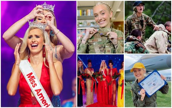 Câştigătoarea Miss America poartă în timpul liber uniforma militară. Tânăra de 22 de ani este locotenent în Forţele Aeriene ale Statelor Unite