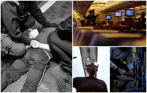Individul care s-a tăiat cu lama în avionul TAROM este un infractor periculos. Filmul unei curse de coşmar
