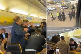 Scandal în timpul unei curse Ryanair. Avionul a fost redirecţionat, după ce un bărbat nu s-a calmat până nu a fost dat jos cu forţa de poliţie
