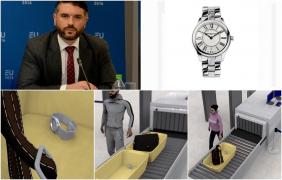 Demnitarul Cristian Buchiu, filmat cum fură în aeroport un ceas de 1.200 de euro. I-ar fi ameninţat pe poliţişti că îi ştie pe superiori