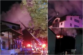 Incendiu cumplit la pensiunea El Ryo din Călimănești. Angajat găsit mort în mansarda clădirii; doi răniţi, printre care patronul