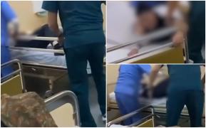 Brancardierul şi infirmiera filmaţi în timp ce trântesc şi umilesc fără milă un bătrân, la Spitalul Bârlad, au fost concediaţi