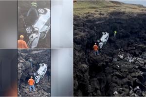 Un șofer a supraviețuit miraculos după ce a căzut cu maşina de pe o stâncă de 18 metri din Hawaii. A reușit să iasă pe ușa pasagerului şi a sărit în mare