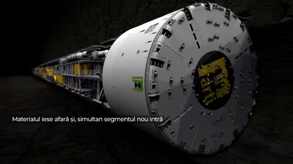 ANIMAȚIE. Cum sunt săpate tunelurile de pe tronsonul feroviar Brașov-Sighișoara. Misiune grea pentru cârtița "Varvara"