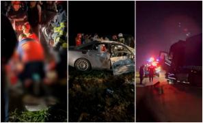 Filmul tragediei cu un TIR, o căruţă şi un Audi, pe un drum din Giurgiu. O fată de nici 19 ani a murit pe loc