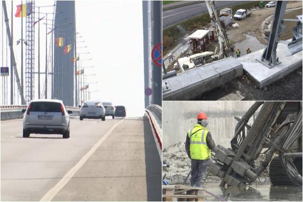 Prima soluţie găsită pentru nivelarea podului de la Brăila, după tasările apărute pe rampă. Autorităţile arată cu degetul spre constructor