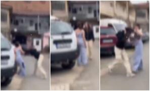 "Ți-am zis, eu nu glumesc cu tine!". Două fete de 13 și 14 ani s-au bătut și păruit pe o stradă din Caransebeș. Scenele, filmate de alți copii: "Croșeu! Hai odată"