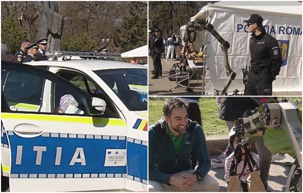 Poliţia Română, la ceas aniversar. Cu arme, câini de urmă şi echipamente de ultimă generaţie, oamenii legii au sărbătorit în avans în Parcul Herăstrău