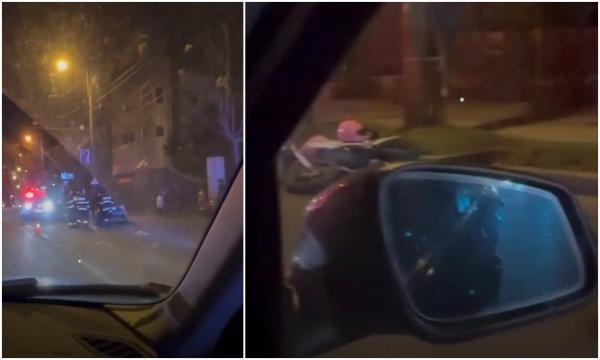 Motociclistă izbită de o maşină şi proiectată în alta, pe un bulevard din Timişoara. A fost aruncată de impact pe marginea drumului