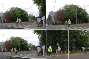 Femeie din Bacău, alergată de un poliţist de la circulaţie ca să fie amendată. Trecuse strada în fugă când el i-a cerut să se oprească