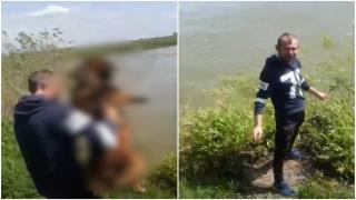 Un bărbat a fost filmat când aruncă un câine în apele râului Someș. Distracția bolnavă, transmisă live pe Facebook