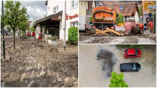 O furtună puternică a măturat Germania. Străzi și magazine înghițite de puhoaie, după o rupere de nori