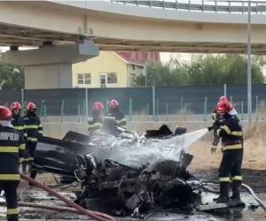 Accident mortal în Berceni. Şoferul unui BMW a murit carbonizat după ce s-a prăbușit cu mașina de pe pod
