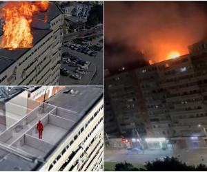 ANIMAŢIE. Cum a lovit drona rusească blocul din Galaţi, după care a explodat. Mamă şi fiul ei, răniţi
