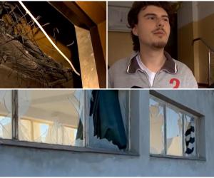 Mărturii din blocul lovit de dronă: "Ne-am trezit cu bomba deasupra". Cum au scăpat 2 tineri de la etajul 10