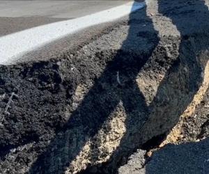 Craterul care nu mai dispare de pe A10. Șoseaua s-a stricat din nou în același punct, după două reparații
