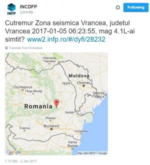 CINCI CUTREMURE s-au produs în România în ultimele 24 de ore