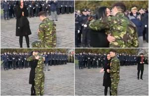 Moment emoţionant la parada de Ziua Naţională. Un tânăr militar şi-a cerut iubita în căsătorie! "Depun jurământul iubirii" (Video)